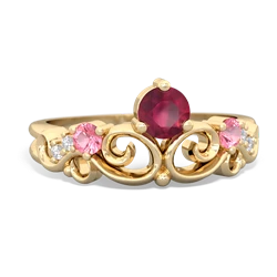 Ruby Crown Keepsake 14K Yellow Gold ring R5740