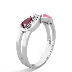 Ruby Diamond Infinity 14K White Gold ring R5390