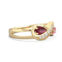 Ruby Diamond Infinity 14K Yellow Gold ring R5390