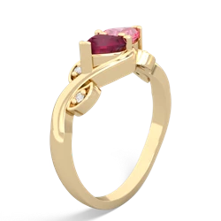 Ruby Floral Elegance 14K Yellow Gold ring R5790