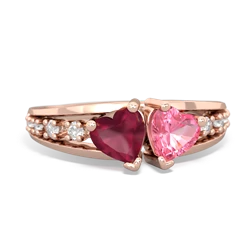 Ruby Heart To Heart 14K Rose Gold ring R3342