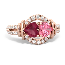 Ruby Art-Deco Keepsake 14K Rose Gold ring R5630