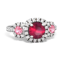 Ruby Regal Halo 14K White Gold ring R5350