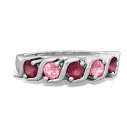 Ruby Anniversary Band 14K White Gold ring R2089