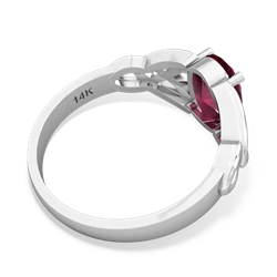 Ruby Celtic Trinity Knot 14K White Gold ring R2389