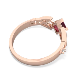 Ruby Celtic Knot Princess 14K Rose Gold ring R3349