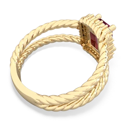 Ruby Rope Split Band 14K Yellow Gold ring R2628