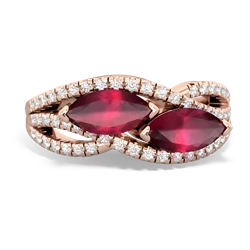 Ruby Diamond Rivers 14K Rose Gold ring R3070