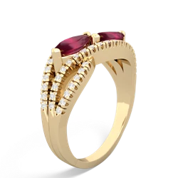 Ruby Diamond Rivers 14K Yellow Gold ring R3070