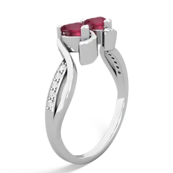 Ruby Side By Side 14K White Gold ring R3090