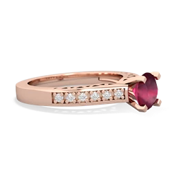 Ruby Art Deco Engagement 6Mm Round 14K Rose Gold ring R26356RD