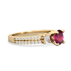 Ruby Classic 6Mm Round Engagement 14K Yellow Gold ring R26436RD