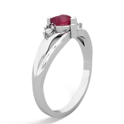 Ruby Split Band Swirl 14K White Gold ring R2130