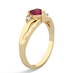 Ruby Split Band Swirl 14K Yellow Gold ring R2130