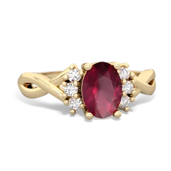 Ruby Victorian Twist 14K Yellow Gold ring R2497