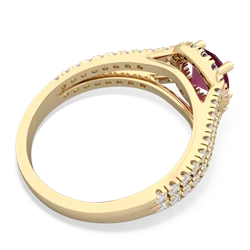 Ruby Pave Halo 14K Yellow Gold ring R5490