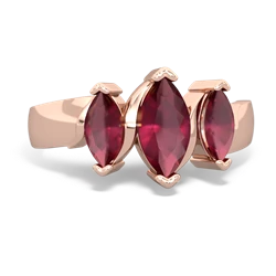 Ruby Three Peeks 14K Rose Gold ring R2433