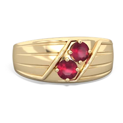 Ruby Men's Streamline 14K Yellow Gold ring R0460