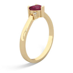 Ruby Delicate Heart 14K Yellow Gold ring R0203