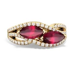 Ruby Diamond Rivers 14K Yellow Gold ring R3070