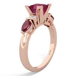 London Topaz 6Mm Princess Eternal Embrace Engagement 14K Rose Gold ring C2002