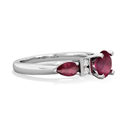 Ruby 6Mm Round Eternal Embrace Engagement 14K White Gold ring R2005