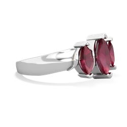 Pink Tourmaline Three Peeks 14K White Gold ring R2433