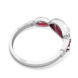 Pink Tourmaline Milgrain Marquise 14K White Gold ring R5700