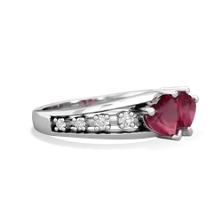 Ruby Heart To Heart 14K White Gold ring R3342