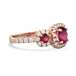 White Topaz Regal Halo 14K Rose Gold ring R5350