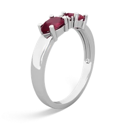 Ruby Pear Bowtie 14K White Gold ring R0865