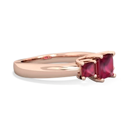 Ruby Three Stone Trellis 14K Rose Gold ring R4015