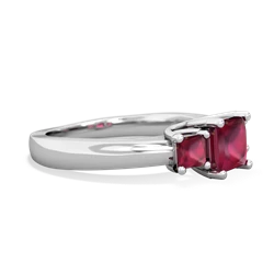 Pink Tourmaline Three Stone Trellis 14K White Gold ring R4015