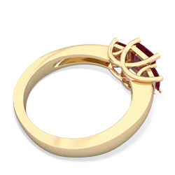 Garnet Three Stone Trellis 14K Yellow Gold ring R4015