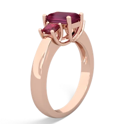 Sapphire Three Stone Emerald-Cut Trellis 14K Rose Gold ring R4021