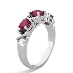 Alexandrite Hugs And Kisses 14K White Gold ring R5016