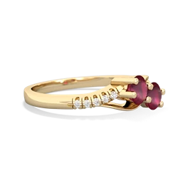 Ruby Infinity Pave Two Stone 14K Yellow Gold ring R5285