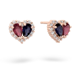 Ruby Halo 14K Rose Gold earrings E7008