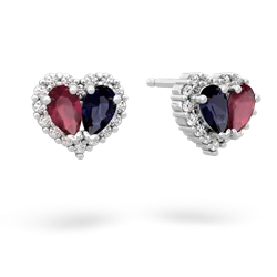 Ruby Halo 14K White Gold earrings E7008