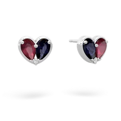 Ruby 'Our Heart' 14K White Gold earrings E5072