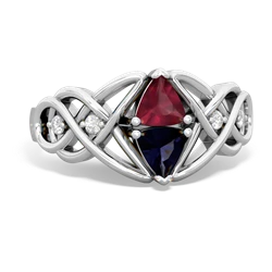 Ruby Keepsake Celtic Knot 14K White Gold ring R5300