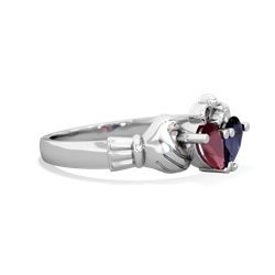 Ruby 'Our Heart' Claddagh 14K White Gold ring R2388