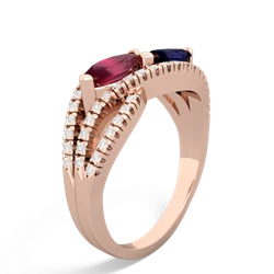 Ruby Diamond Rivers 14K Rose Gold ring R3070