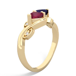 Ruby Floral Elegance 14K Yellow Gold ring R5790