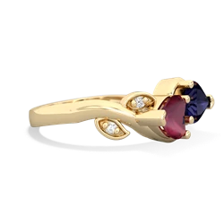 Ruby Floral Elegance 14K Yellow Gold ring R5790