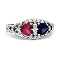 Ruby Sparkling Celtic Knot 14K White Gold ring R2645