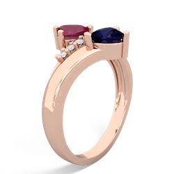 Ruby Heart To Heart 14K Rose Gold ring R2064