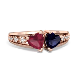 Ruby Heart To Heart 14K Rose Gold ring R3342