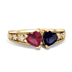 Ruby Heart To Heart 14K Yellow Gold ring R3342