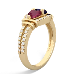 Ruby Art-Deco Keepsake 14K Yellow Gold ring R5630